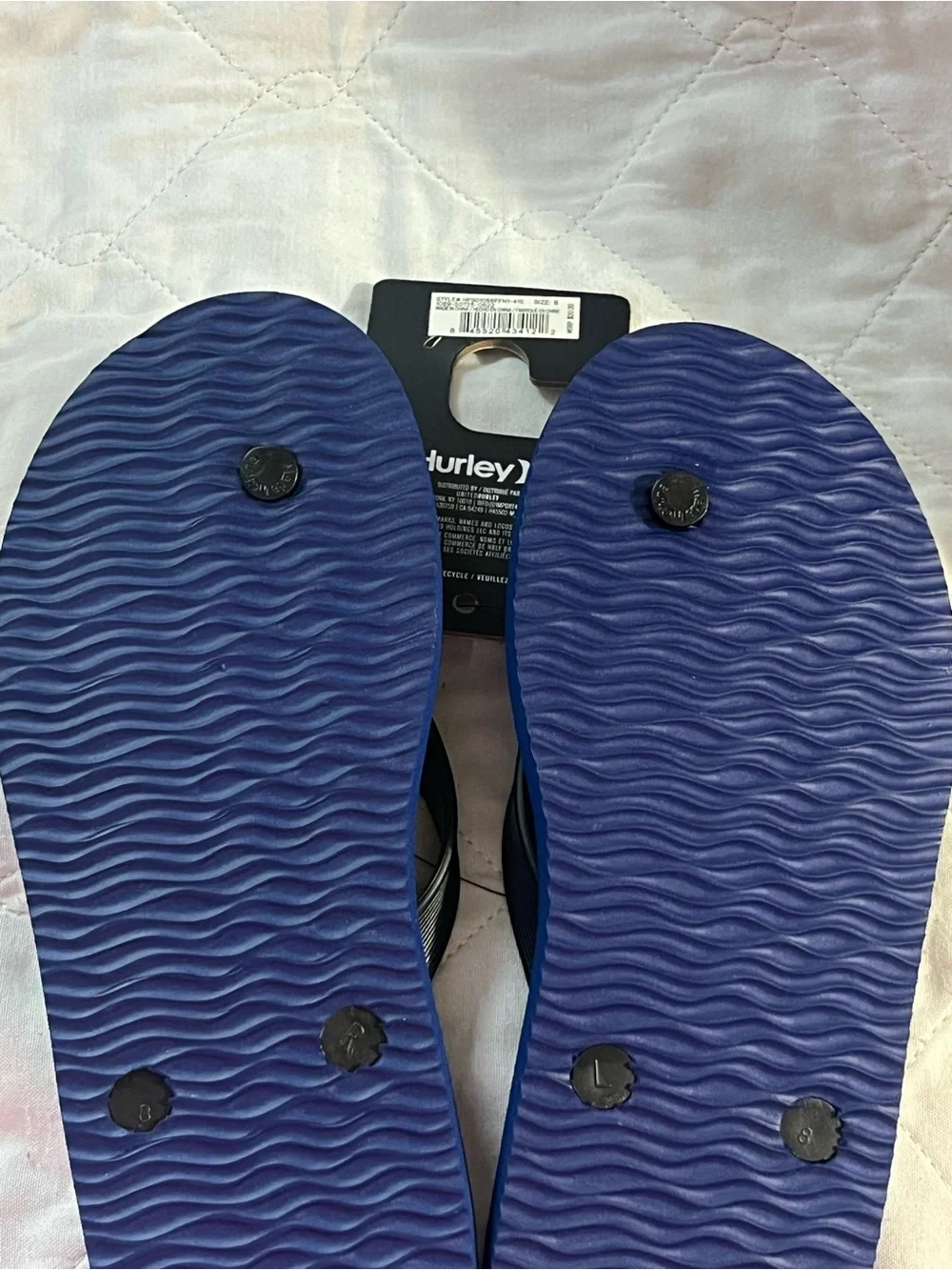 Hurley Blue Logo Flip Flops